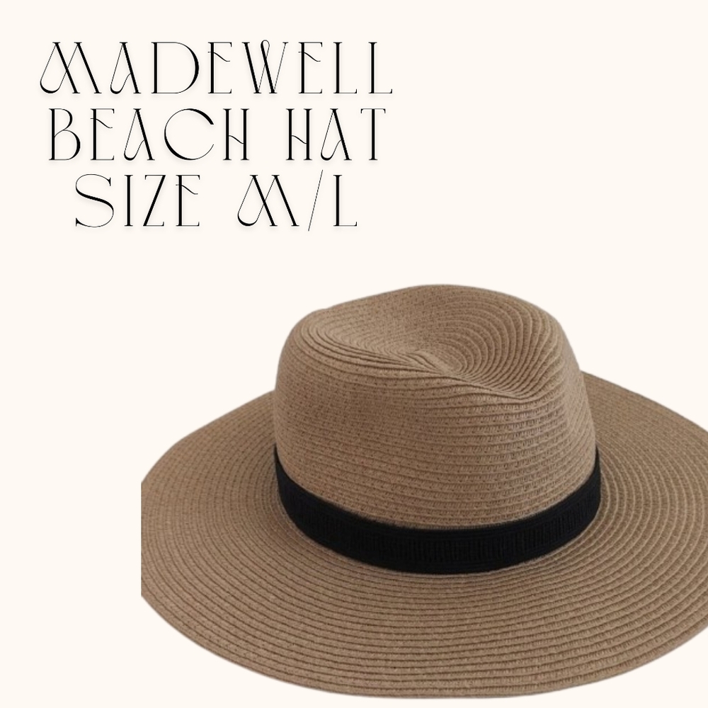 Madewell Straw Beach Hat – Size M/L | Wide Brim Sun Hat